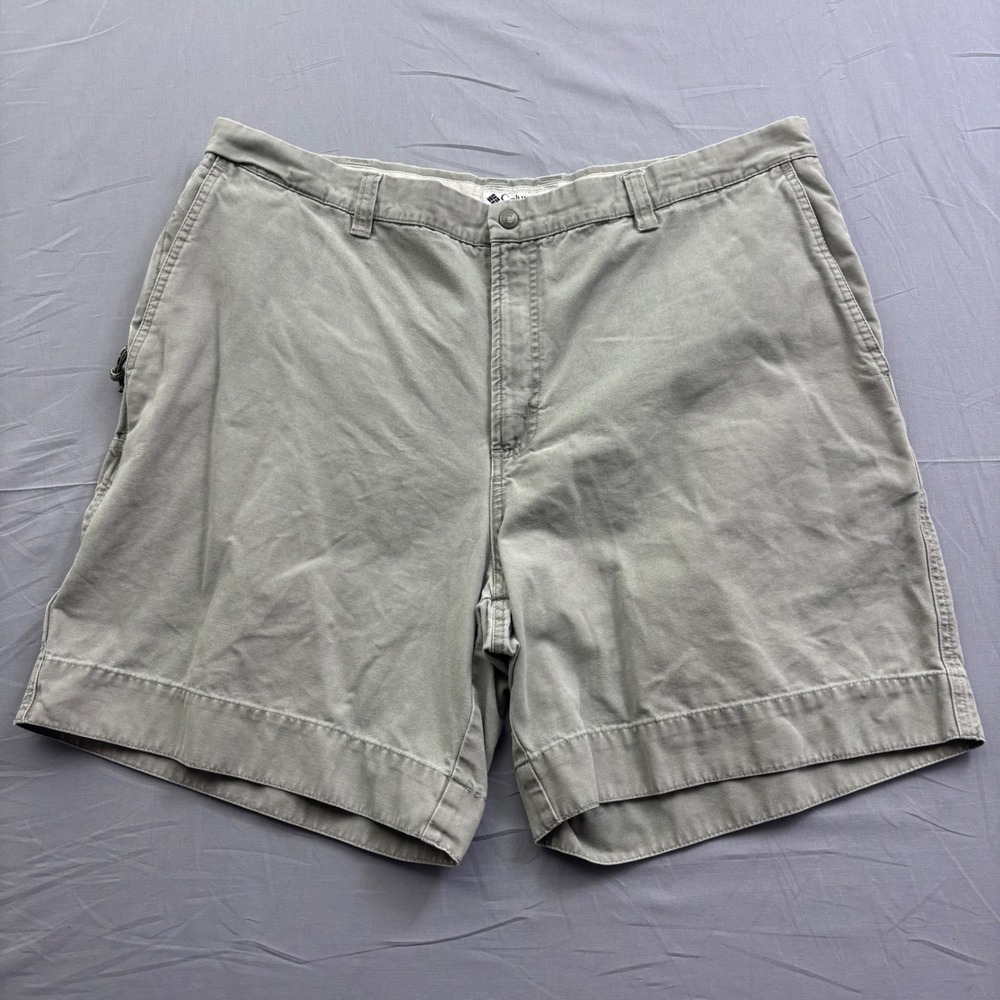 Columbia Granite Cloth Mens 40 Gray Stonewashed Cotton Utility Hiking Shorts 8in